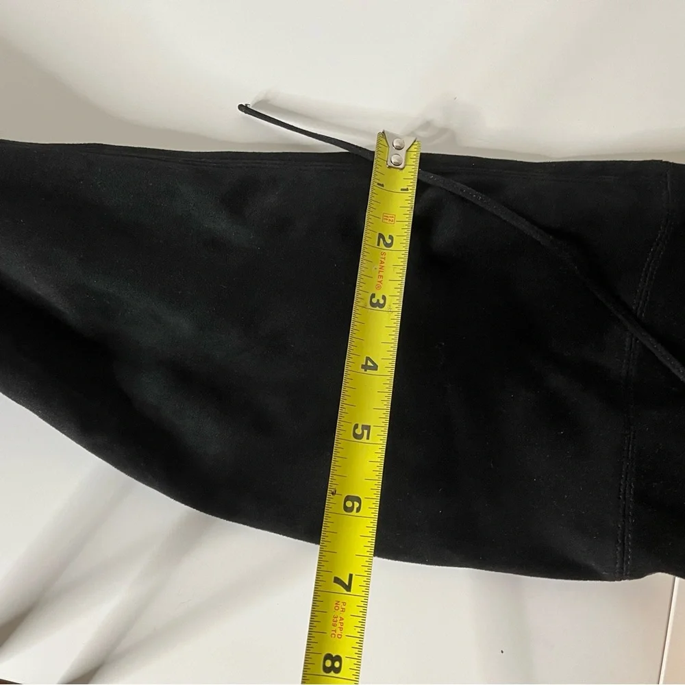 Slayer Suede Over the Knee Soft Block Heel Tie Top Boots Size 11 in black‎